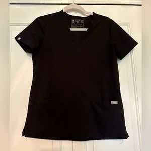 Women’s Figs Scrub Top Black XS three-pocket